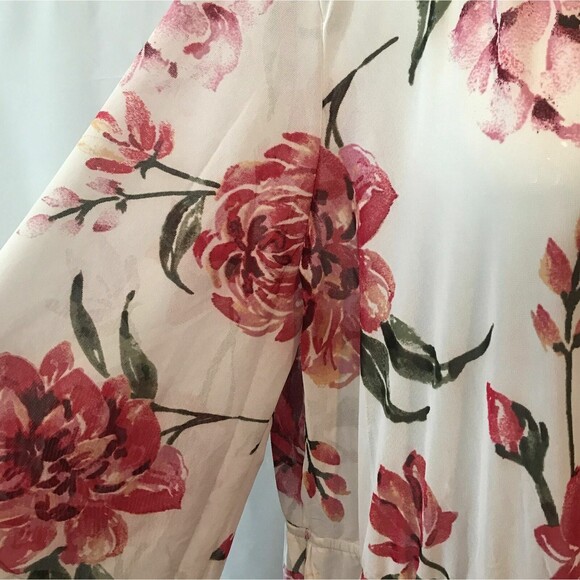 Plus Size Duster Robe Lightweight Floral Swim Bathing Suit Cover Up 2X - Picture 10 of 12